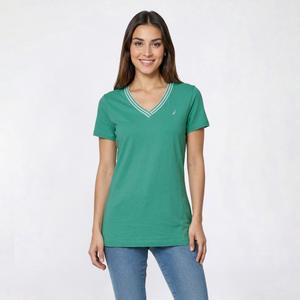 Womens Nautica Short Sleeve V Neck Tipped Tee alternate view